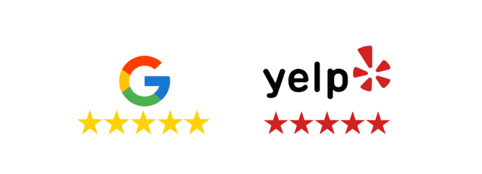 Yelp and Google reviews